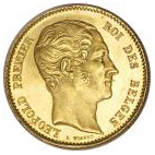 25 francs Or - Léopold Ier (tête nue) – avers