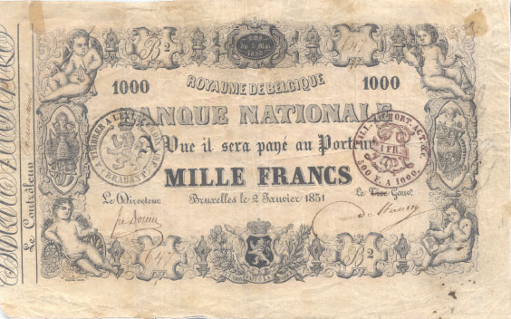 Premier billet belge de 1000 francs