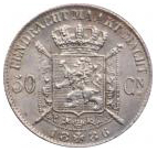 50 centimes - Léopold II - type Wiener (Légende néerlandaise) – revers