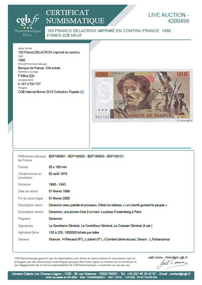 Certificat CGB Numismatique Paris